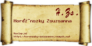 Horánszky Zsuzsanna névjegykártya